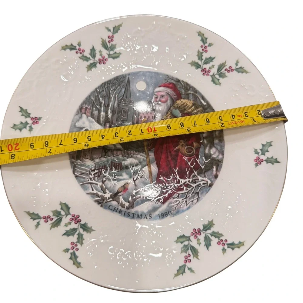 Christmas Holiday Collector Plates‎ Set of 3 Santa Poinsettia Cookie Vintage EUC